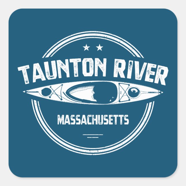Taunton River Massachusetts Kayaking Quadratischer Aufkleber (Vorderseite)