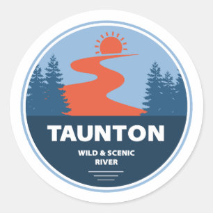 Taunton Wild and Landschaftlich River Massachusett Runder Aufkleber