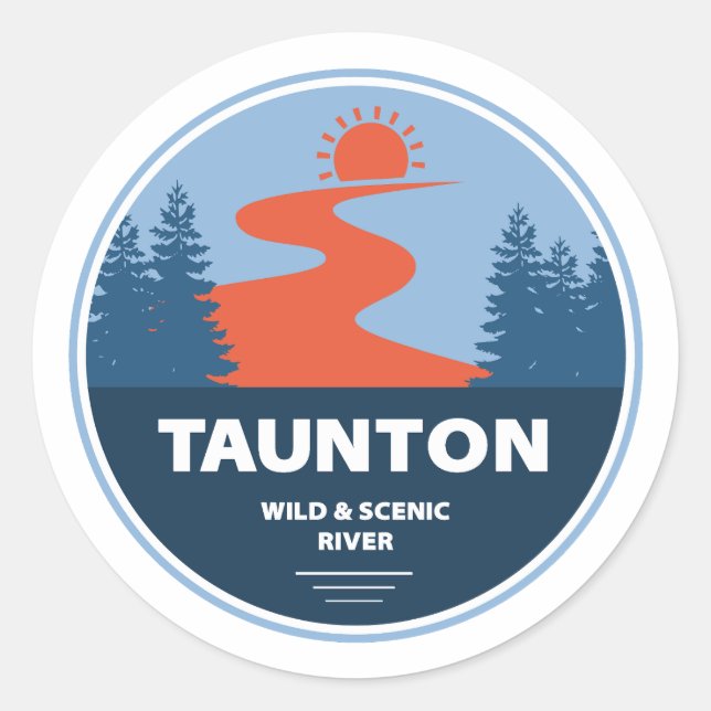 Taunton Wild and Landschaftlich River Massachusett Runder Aufkleber (Vorderseite)