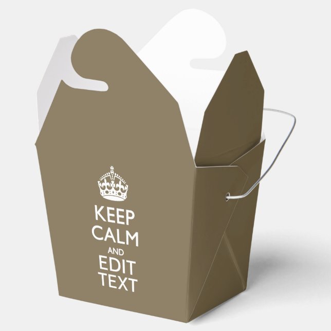 Taupe Behalte Ruhe und Ihren Text leicht Geschenkschachtel (Geöffnet)