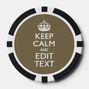 Taupe Behalte Ruhe und Ihren Text leicht Pokerchips