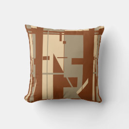 Taupe Beige auf Rust Südwest Look Mosaik Motif Kissen