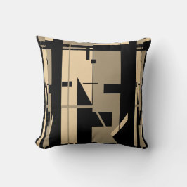 Taupe Beige Black Southwest Look Mosaic Motif Kissen