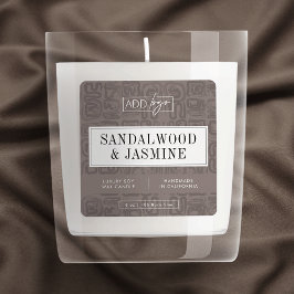 Taupe Beige Boho Wax Melts Candle Jar Product Quadratischer Aufkleber