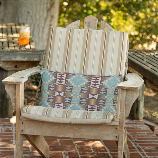 Taupe Beige Brown Aqua Kissen Für Draußen (Stuhl )