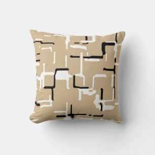 Taupe Beige Schwarz-weiß Kissen