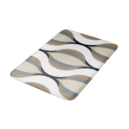 Taupe Beige Tan Gray White Ogees Waves Badematte