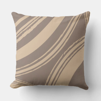 Taupe Beige Wave Circles Kissen