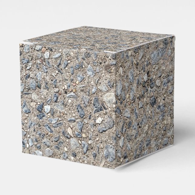 Taupe Beton Zement Blauer Aggregatweg Geschenkschachtel (Vorderseite)