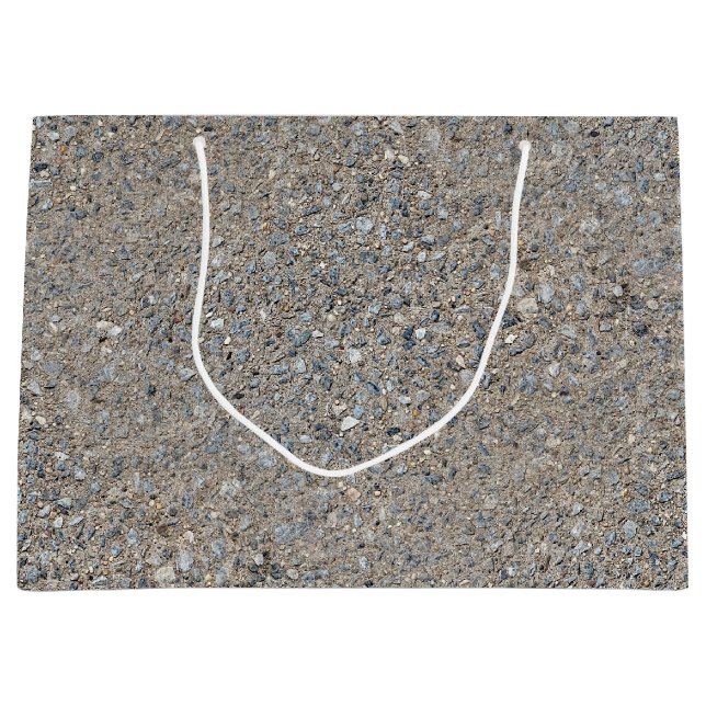 Taupe Beton Zement Blauer Aggregatweg Große Geschenktüte (Vorderseite)