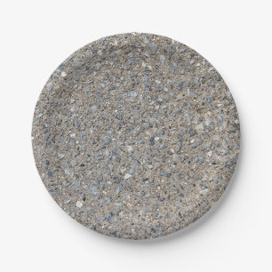 Taupe Beton Zement Blauer Aggregatweg Pappteller