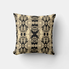 Taupe Black Cream Swirbeln Tile Mediterranean Look Kissen