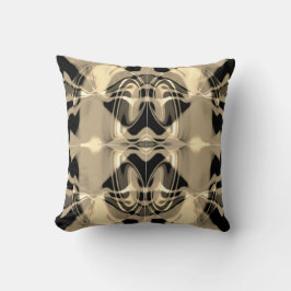 Taupe Black Cream Swirling Mittelmeer Mosaik Kissen