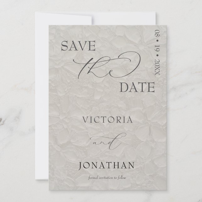Taupe & Black Simple Elegant Save The Date (Vorderseite)