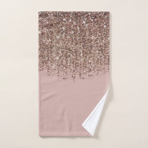 Taupe Blush Rose Rose Bronze Doré Paillettes Glam
