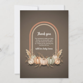 Taupe Boho Arch Citrouille Merci Baby shower d'aut