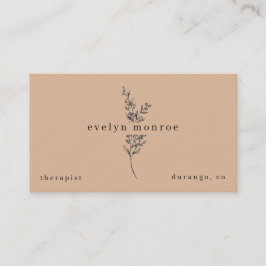 Taupe Botanical Simple Modern Visitenkarte