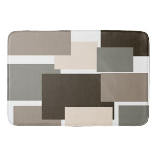 Taupe, Braun, Grau und ElfenbeinRechtecke Badematte