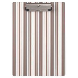 Taupe, braune und weiße Süßigkeiten Streifen Klemmbrett