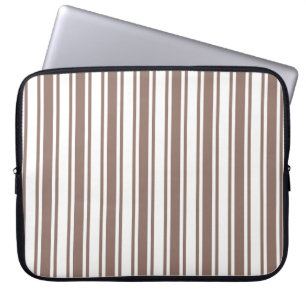 Taupe, braune und weiße Süßigkeiten Streifen Laptopschutzhülle