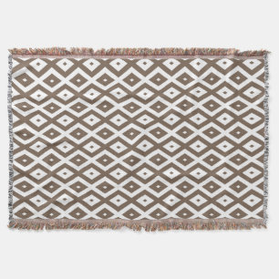 Taupe-braunes und weißes Diamantmuster Decke