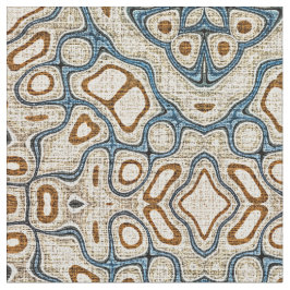 Taupe Brown Aquamarin Blue Bali Batik Style Muster Stoff