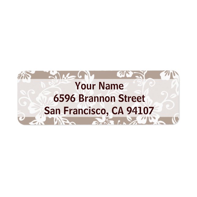 Taupe Brown Hawaiian Address Labels (Vorne)