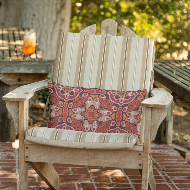 Taupe Brown Terracotta Rote Orange Kunst, Dichtung Kissen Für Draußen (Stuhl )