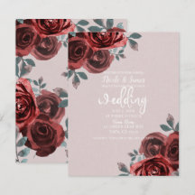 Taupe Burgundy Rose Grüne Hochzeit