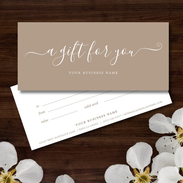 Taupe Business Geschenkgutschein (Taupe Business Gift Certificate)