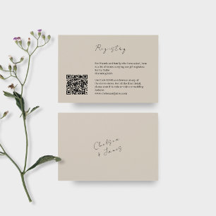 Taupe Carte de boîtier du Registre Mariage QR