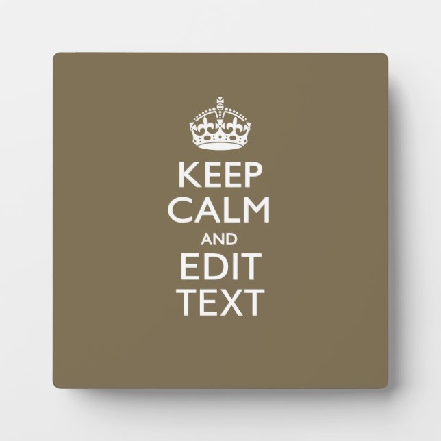 Taupe Coffee Behalte ruhig und lässt Ihren Text le Fotoplatte (Vorderseite)