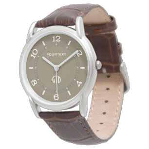 Taupe Coffee Color Decor Personalisiert Armbanduhr