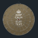 Taupe Coffee Decor Keep Calm And Your Text Easily Dartscheibe<br><div class="desc">Your personalized Keep Calm saying on a fine custom taupe beige color style decor. A personalized Keep Calm style saying on a one of a kind gift. Humorous or whimsical try on your creative words on two editable lines of text. Remember to use CAPITAL letters for best results. Use the...</div>