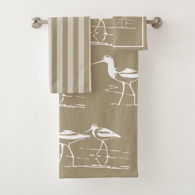 Taupe côtier de bécasseau de Stripes& de Chambre (En situation)