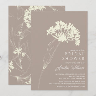 Taupe & Cream Modernes Brautparty Einladung