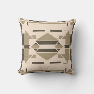 Taupe Dark Brown Beige Südwest Look Symmetrie Kissen