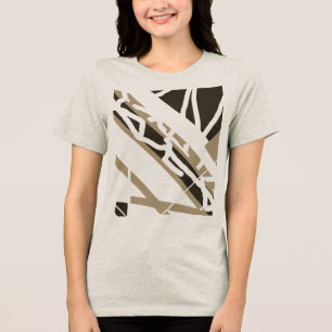Taupe Dark Brown Diagonal Formen Abstrakter MCM Lo Tri-Blend Shirt