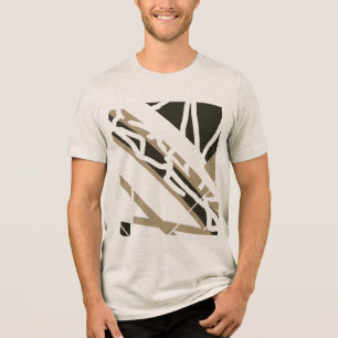 Taupe Dark Brown Diagonal Formen Abstrakter MCM Lo Tri-Blend Shirt