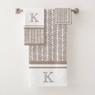 Taupe de Terre Neutre Personnalisée Zigzag Stripes