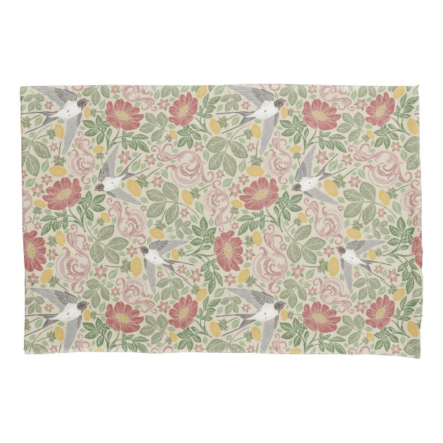 Taupe Dusty Rose Garden Princefeller Kissenbezug (Vorderseite)