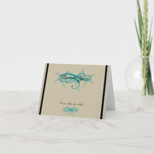 Taupe et Merci de mariage de bord de la mer de