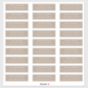 Taupe Étiquettes de adresse individuels