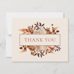 Taupe Fall Terracotta Blätter Florenz Vielen Dank Karte