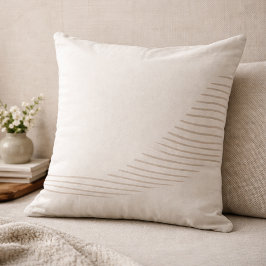Taupe Flowing Lines Throw Pillow Kissen
