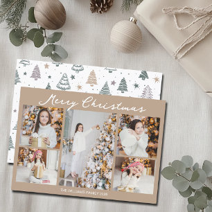 Taupe Frohe Weihnachten Foto Collage 2025