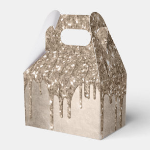 Taupe-Glitzer Champagne Gold Drizzle Geschenkschachtel