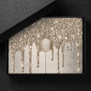Taupe-Glitzer Champagne Gold Drizzle Seidenpapier