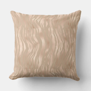 Taupe Gold Satin Animal Overlap Luxus Pillow Kissen