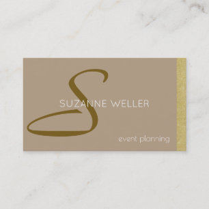 Taupe & Golden Events Visitenkarte